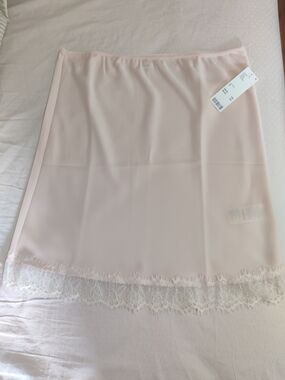Urban Outfitters Pale Pink Lace Trim Slip Skirt